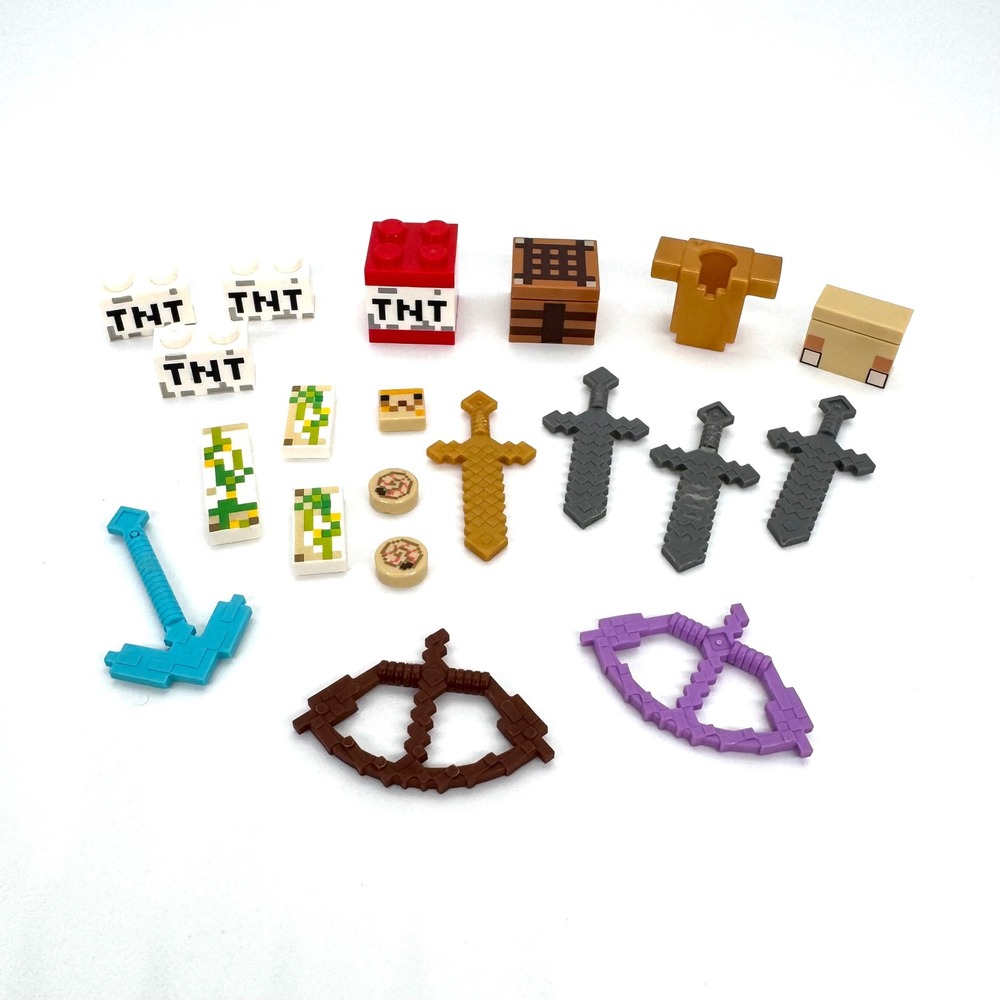 LEGO Minecraft Minifigures Lot Assorted Figures Weapons Accessories Crafting - Picture 5 of 5